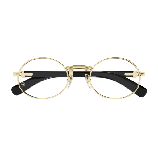 Première de Cartier Oval Wood/Horn Eyeglasses
