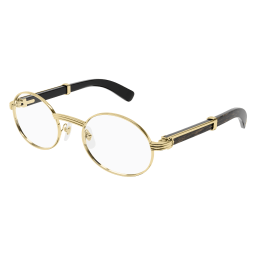 Première de Cartier Oval Wood/Horn Eyeglasses