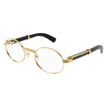 Première de Cartier Oval Wood/Horn Eyeglasses