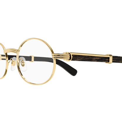 Première de Cartier Oval Wood/Horn Eyeglasses