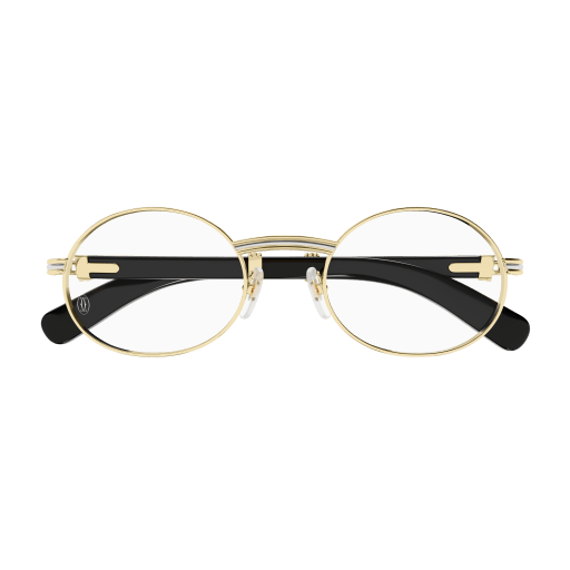 Première de Cartier Oval Wood/Horn Eyeglasses
