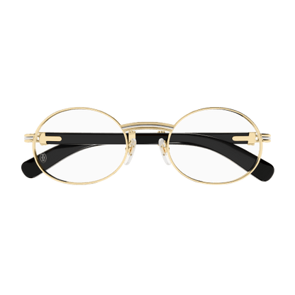 Première de Cartier Oval Wood/Horn Eyeglasses