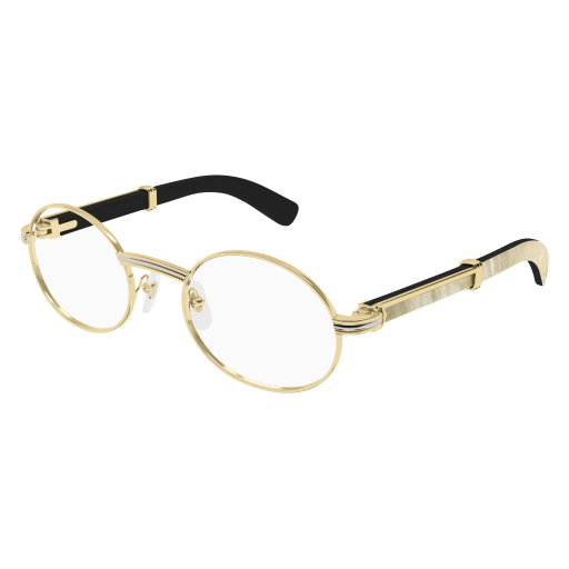 Première de Cartier Oval Wood/Horn Eyeglasses