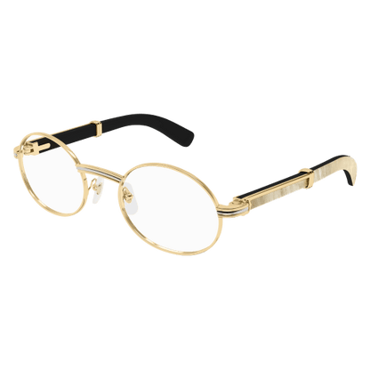 Première de Cartier Oval Wood/Horn Eyeglasses
