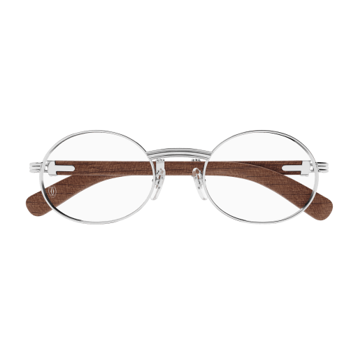 Première de Cartier Oval Wood/Horn Eyeglasses