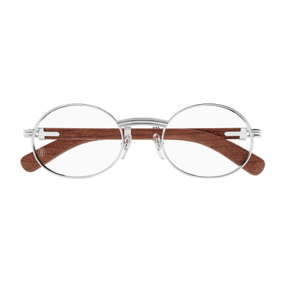 Première de Cartier Oval Wood/Horn Eyeglasses