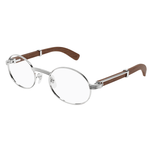 Première de Cartier Oval Wood/Horn Eyeglasses
