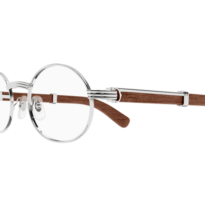 Première de Cartier Oval Wood/Horn Eyeglasses