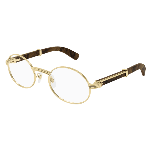 Première de Cartier Oval Wood/Horn Eyeglasses