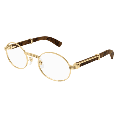 Première de Cartier Oval Wood/Horn Eyeglasses