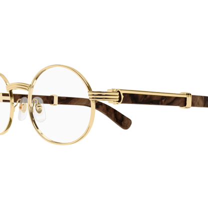 Première de Cartier Oval Wood/Horn Eyeglasses