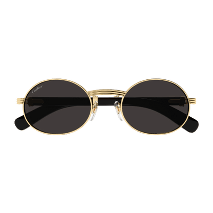 Première de Cartier Oval Wood/Horn Sunglasses