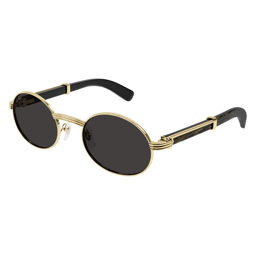 Première de Cartier Oval Wood/Horn Sunglasses