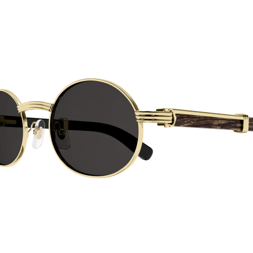 Première de Cartier Oval Wood/Horn Sunglasses