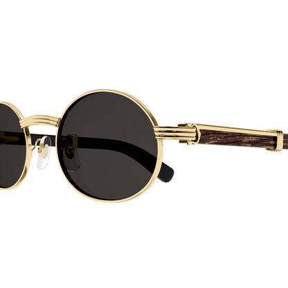 Première de Cartier Oval Wood/Horn Sunglasses