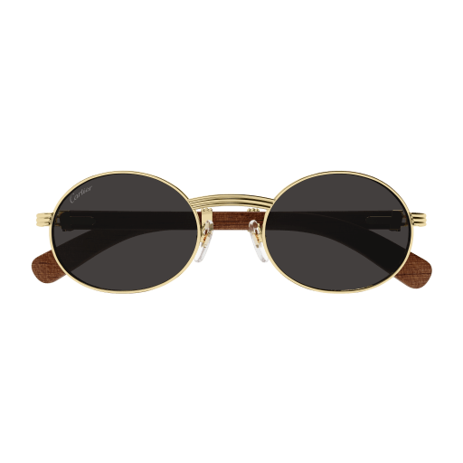 Première de Cartier Oval Wood/Horn Sunglasses