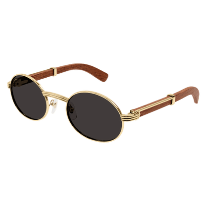 Première de Cartier Oval Wood/Horn Sunglasses