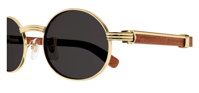 Première de Cartier Oval Wood/Horn Sunglasses
