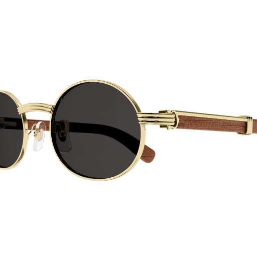 Première de Cartier Oval Wood/Horn Sunglasses