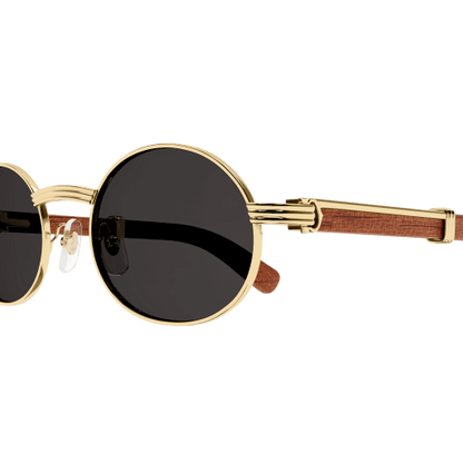 Première de Cartier Oval Wood/Horn Sunglasses