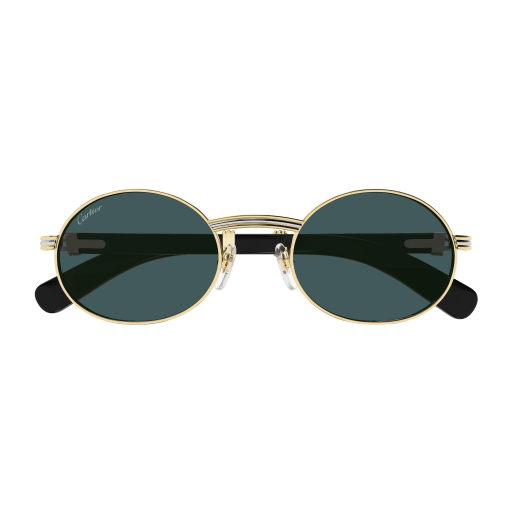 Première de Cartier Oval Wood/Horn Sunglasses