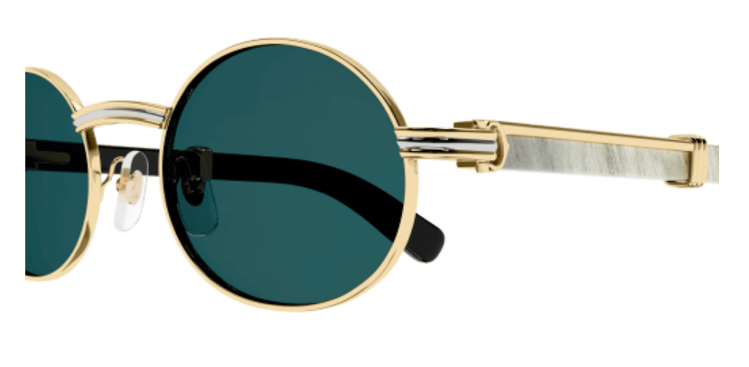Première de Cartier Oval Wood/Horn Sunglasses
