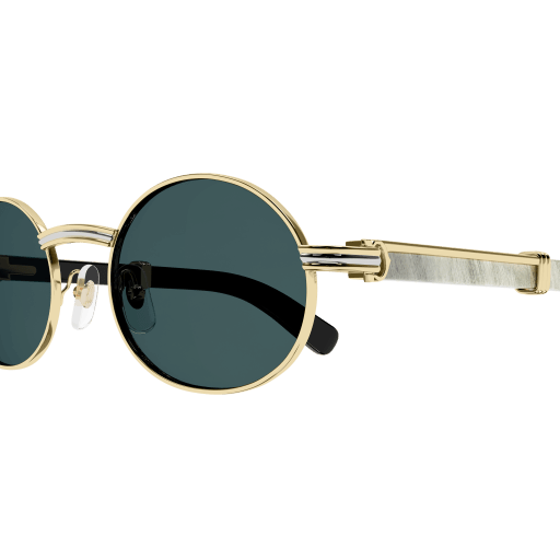 Première de Cartier Oval Wood/Horn Sunglasses