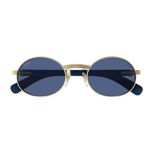 Première de Cartier Oval Wood/Horn Sunglasses