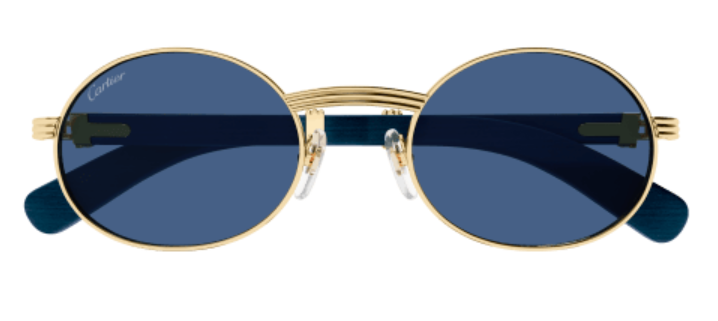 Première de Cartier Oval Wood/Horn Sunglasses