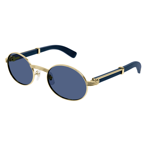 Première de Cartier Oval Wood/Horn Sunglasses