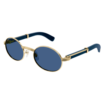 Première de Cartier Oval Wood/Horn Sunglasses