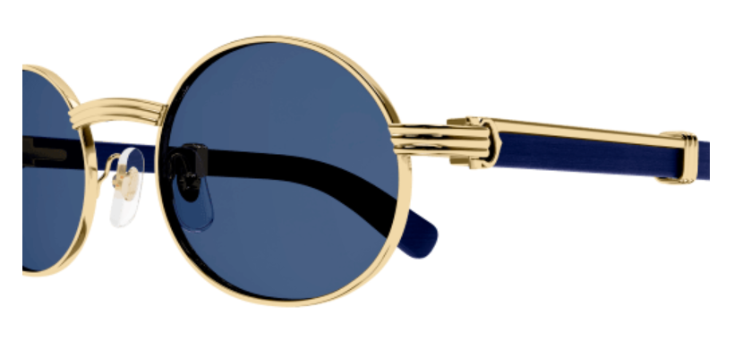 Première de Cartier Oval Wood/Horn Sunglasses