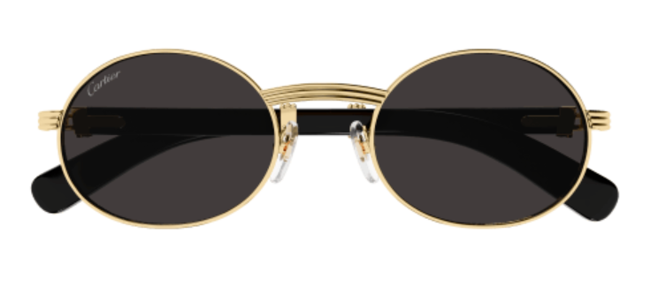Première de Cartier Oval Wood/Horn Sunglasses
