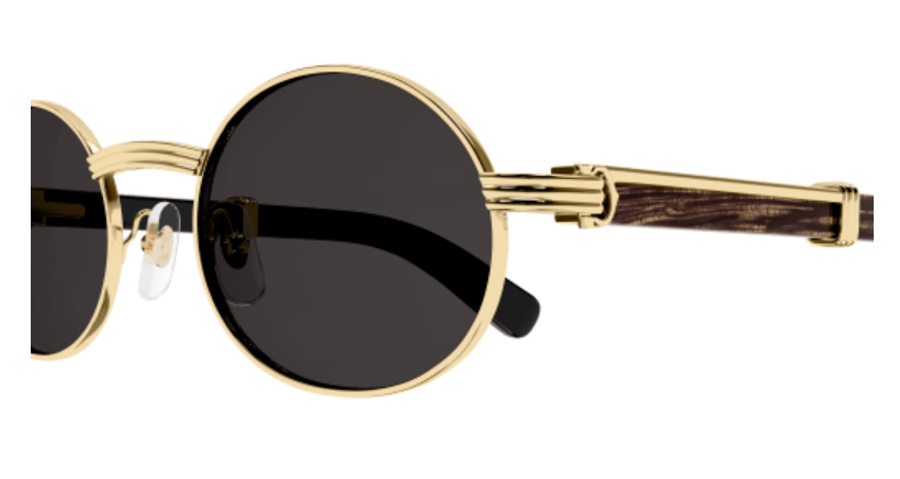 Première de Cartier Oval Wood/Horn Sunglasses