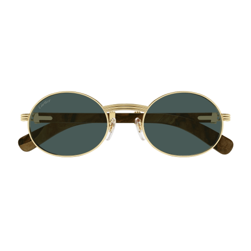 Première de Cartier Oval Wood/Horn Sunglasses