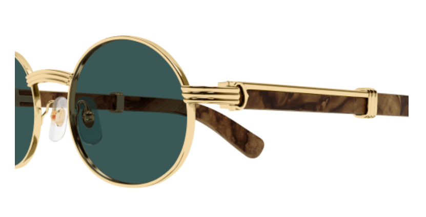 Première de Cartier Oval Wood/Horn Sunglasses