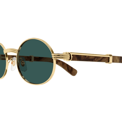 Première de Cartier Oval Wood/Horn Sunglasses