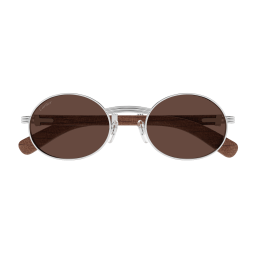 Première de Cartier Oval Wood/Horn Sunglasses