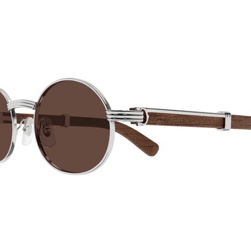 Première de Cartier Oval Wood/Horn Sunglasses