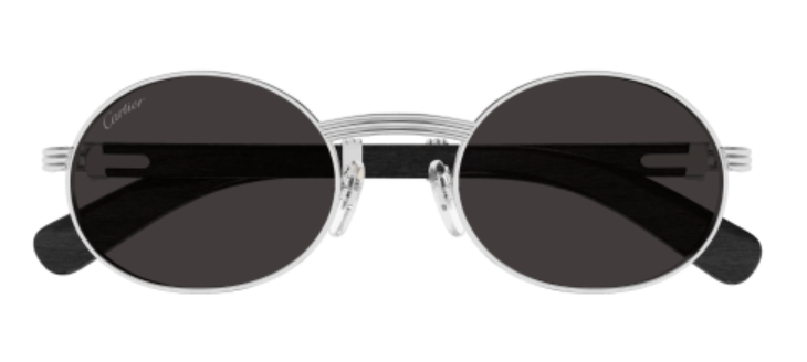 Première de Cartier Oval Wood/Horn Sunglasses