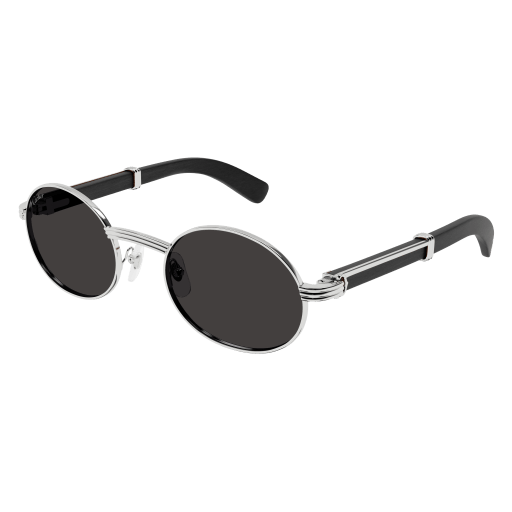 Première de Cartier Oval Wood/Horn Sunglasses