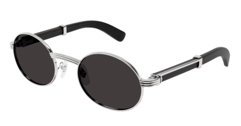 Première de Cartier Oval Wood/Horn Sunglasses