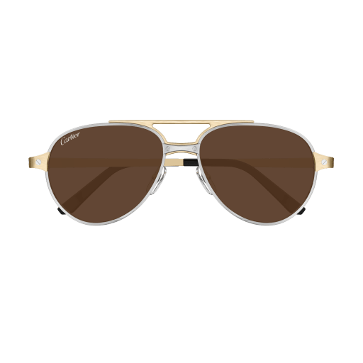 Santos de Cartier Aviator Metal Polarized Sunglasses