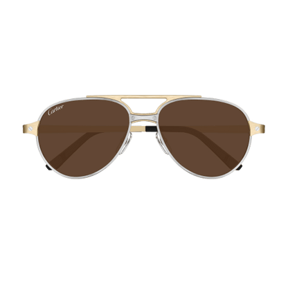 Santos de Cartier Aviator Metal Polarized Sunglasses