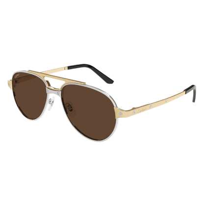 Santos de Cartier Aviator Metal Polarized Sunglasses