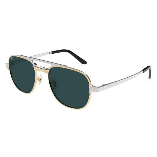 Santos de Cartier Aviator Metal Polarized Sunglasses