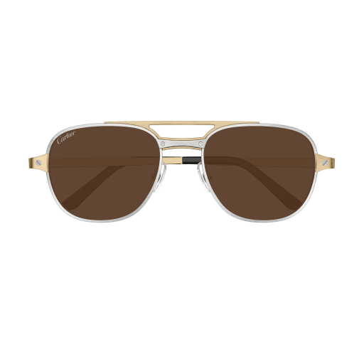 Santos de Cartier Aviator Metal Polarized Sunglasses