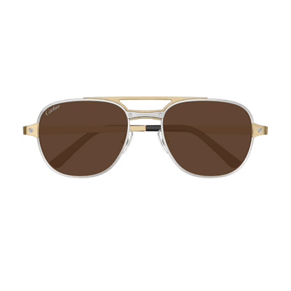 Santos de Cartier Aviator Metal Polarized Sunglasses