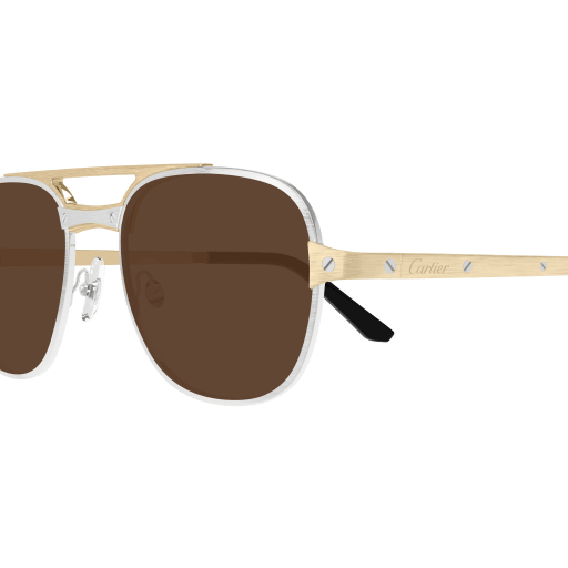 Santos de Cartier Aviator Metal Polarized Sunglasses