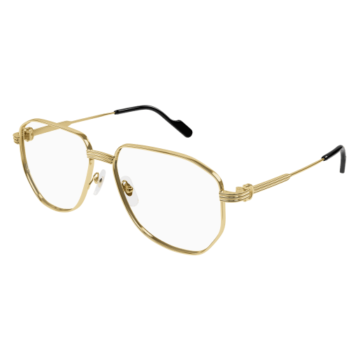 Première de Cartier Pilot-Shaped Metal Eyeglasses